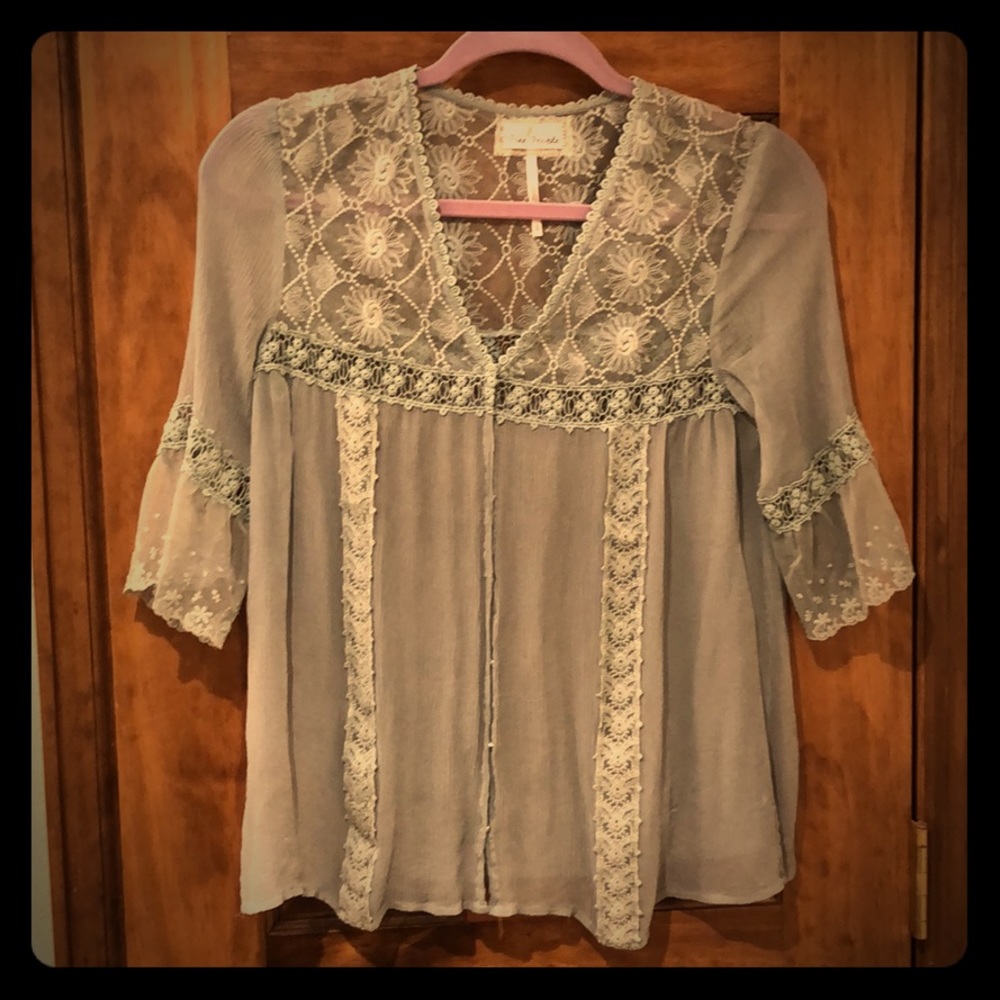 100% Silk Free People Blouse